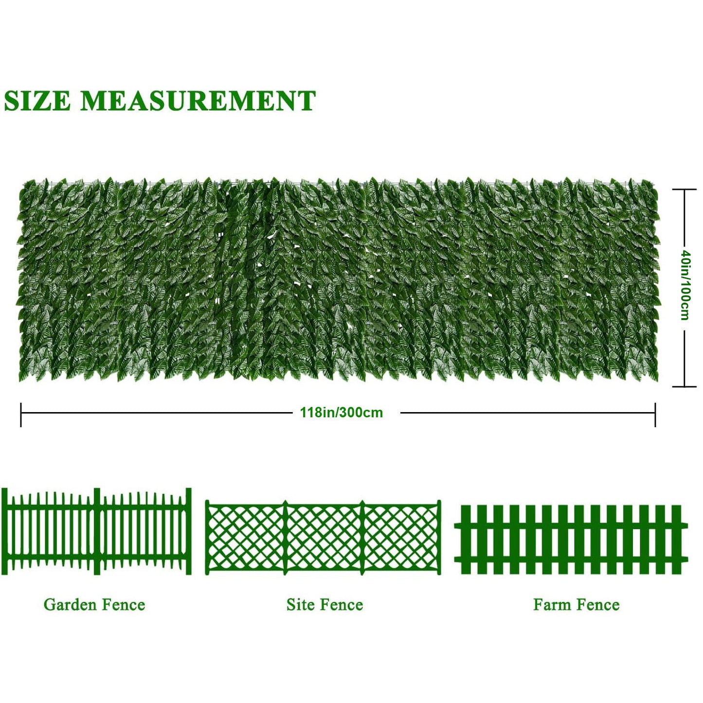 120x40 Inch Artificial Ivy Privacy Fence Screen, Faux Ivy Greenery Backdrop Ivy Vine Leaf Hedges Fencing Panels Greenery Wall Privacy for Patio, Balcony, Garden, Backyard Indoor Outdoor Decor