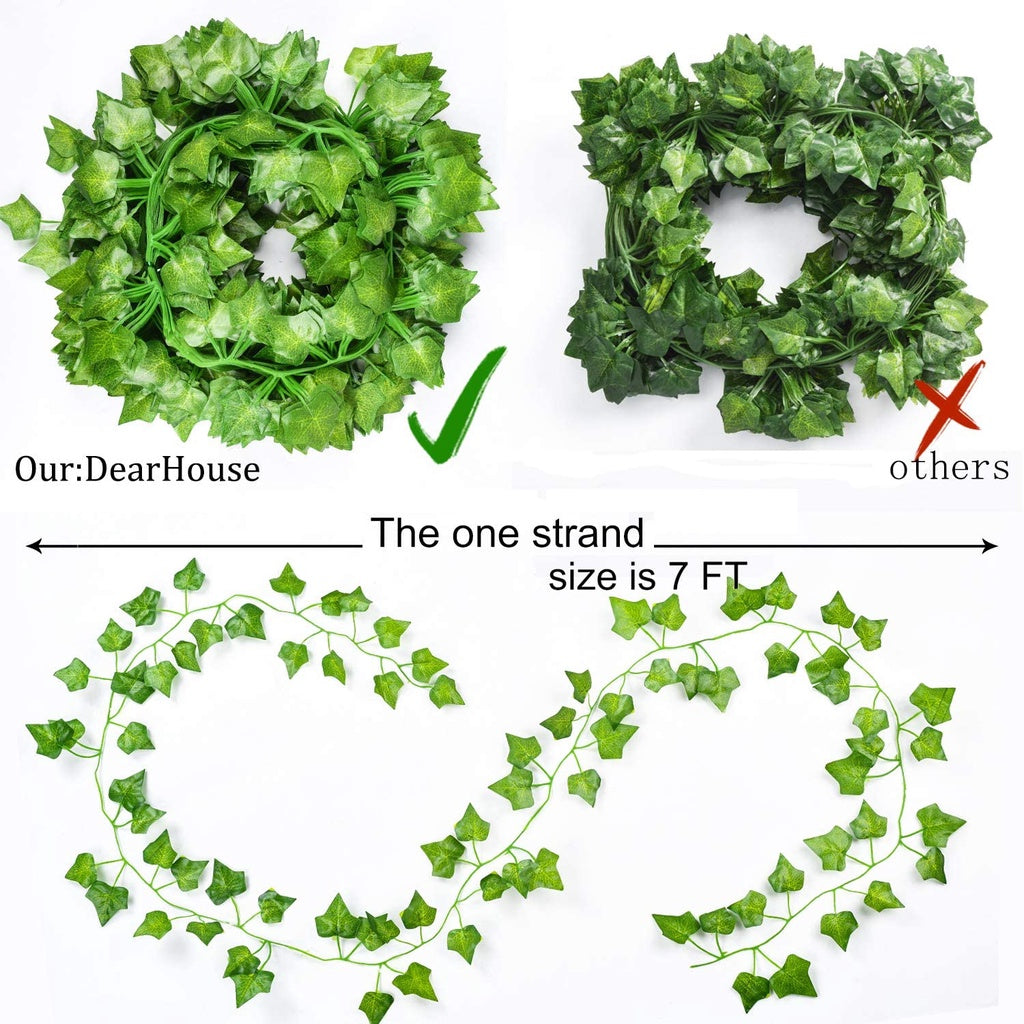 12 Pack 86 Feet Fake Ivy Leaves Artificial Garland Greenery Hanging Plant Vine Wedding Wall Party Room Astethic Decor