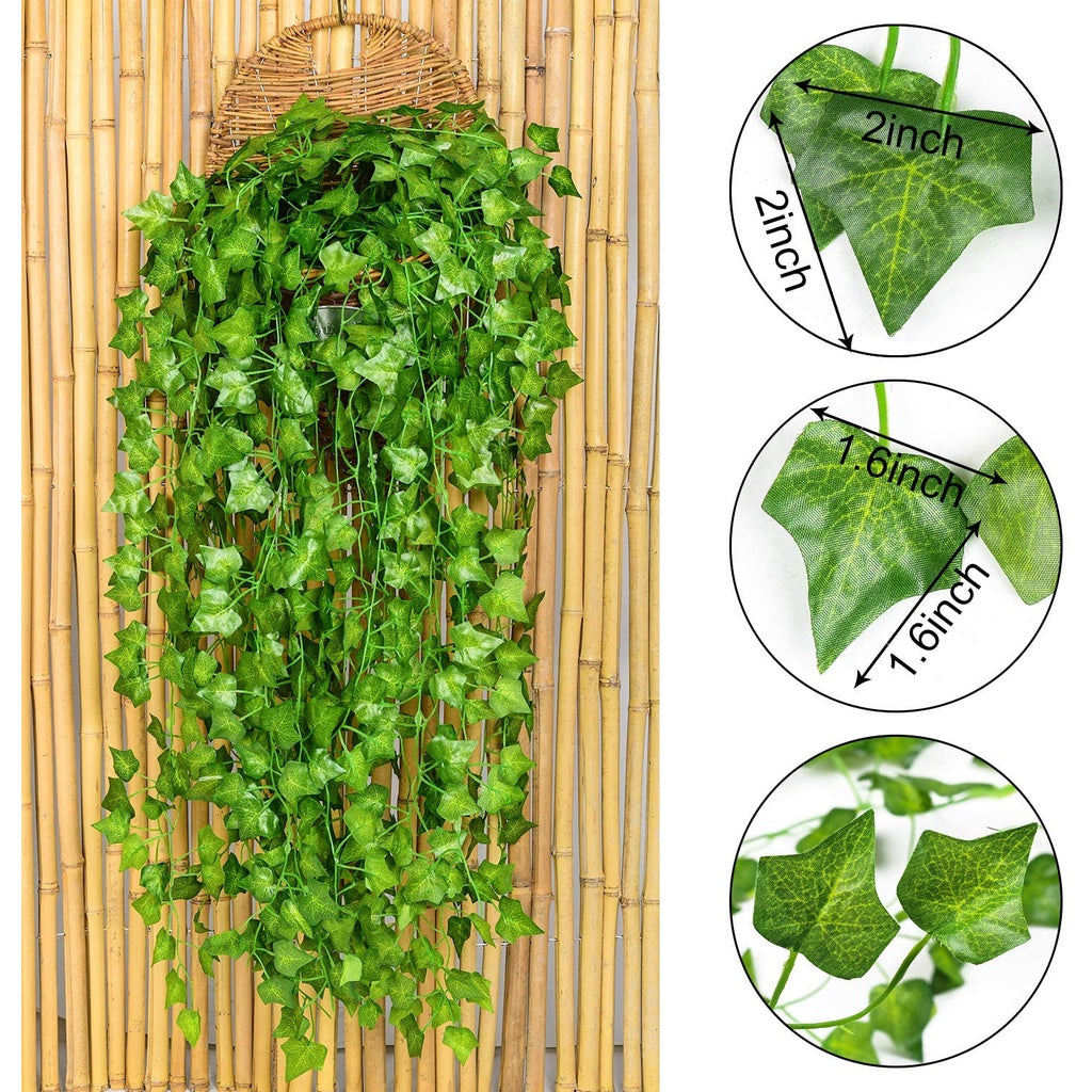 12 Pack 86 Feet Fake Ivy Leaves Artificial Garland Greenery Hanging Plant Vine Wedding Wall Party Room Astethic Decor