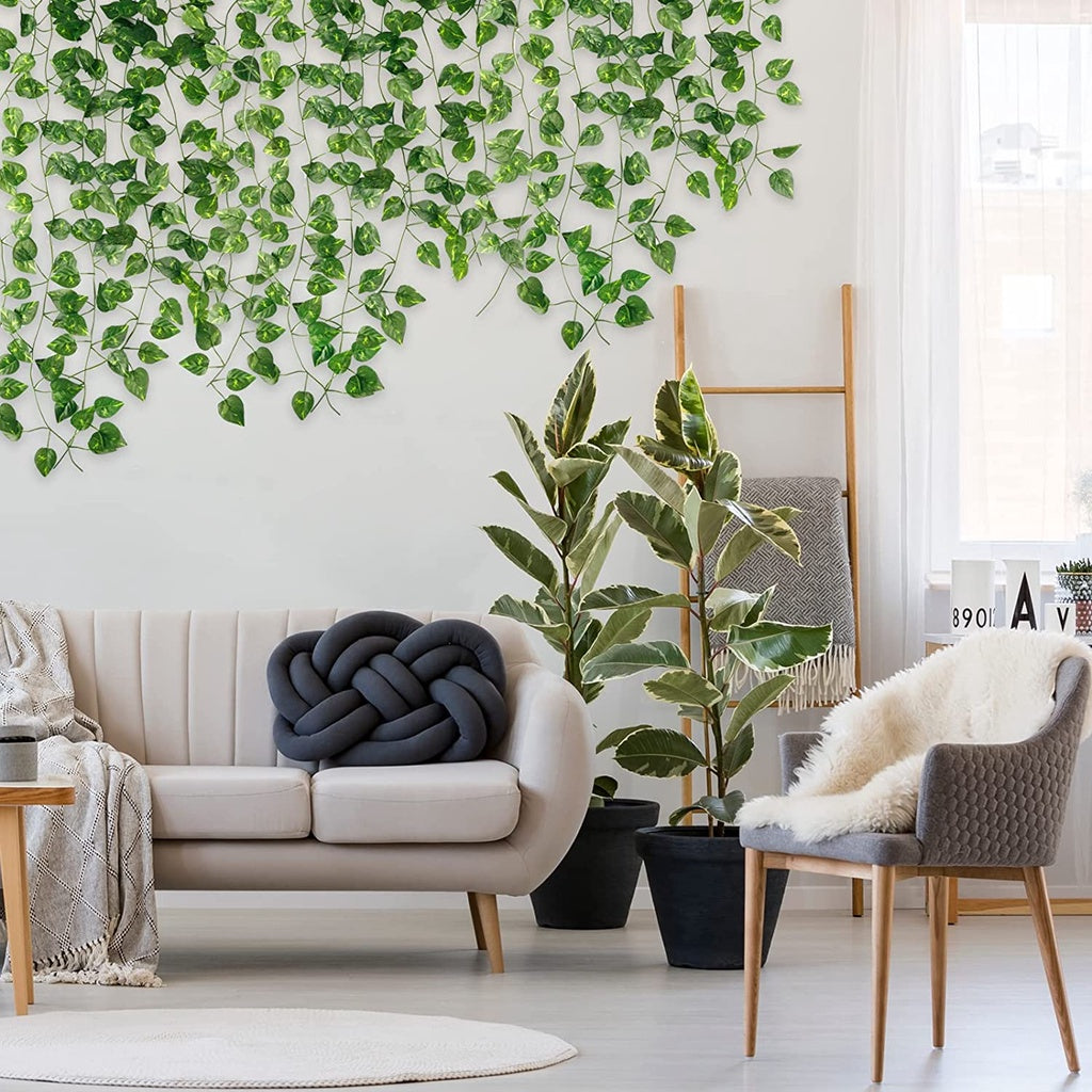 12 Pack 86ft Artificial Ivy Greenery Garland, Fake Vines Hanging Plants Backdrop for Room Bedroom Wall Decor, Green Leaves for Jungle Theme Party Wedding Decoration