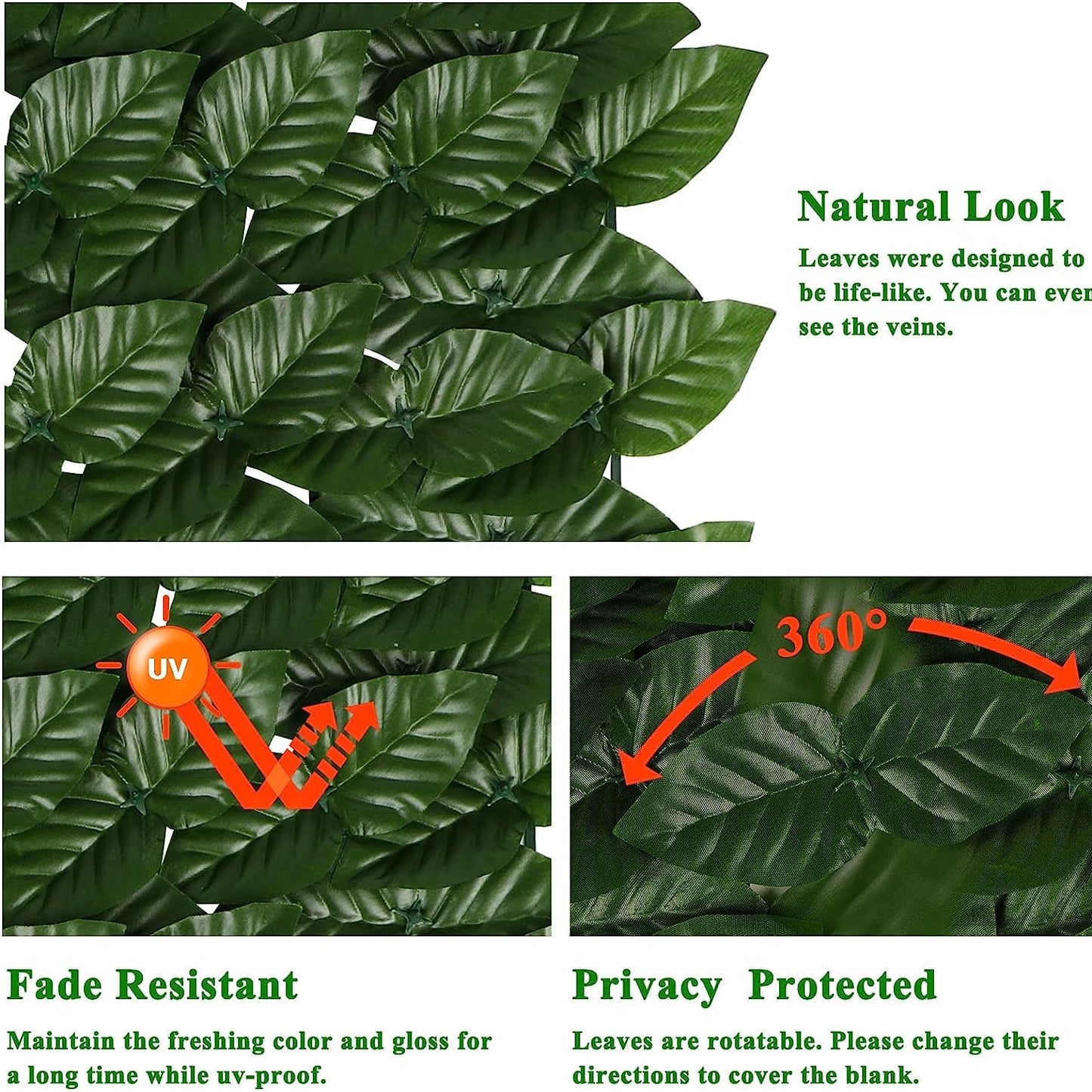 120x40 Inch Artificial Ivy Privacy Fence Screen, Faux Ivy Greenery Backdrop Ivy Vine Leaf Hedges Fencing Panels Greenery Wall Privacy for Patio, Balcony, Garden, Backyard Indoor Outdoor Decor