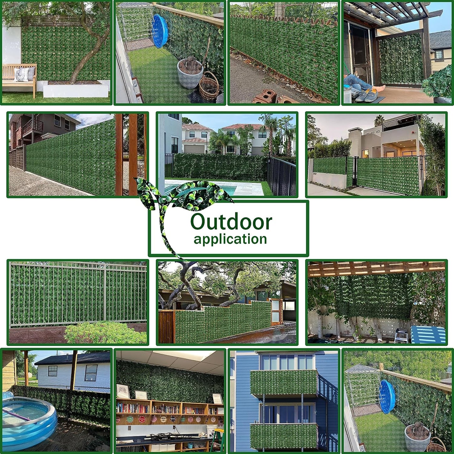 120x40 Inch Artificial Ivy Privacy Fence Screen, Faux Ivy Greenery Backdrop Ivy Vine Leaf Hedges Fencing Panels Greenery Wall Privacy for Patio, Balcony, Garden, Backyard Indoor Outdoor Decor