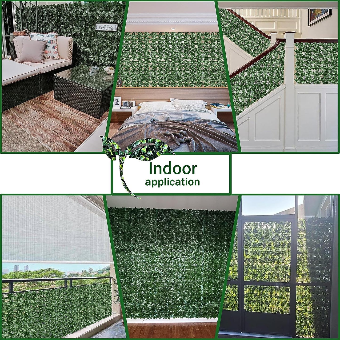 120x40 Inch Artificial Ivy Privacy Fence Screen, Faux Ivy Greenery Backdrop Ivy Vine Leaf Hedges Fencing Panels Greenery Wall Privacy for Patio, Balcony, Garden, Backyard Indoor Outdoor Decor