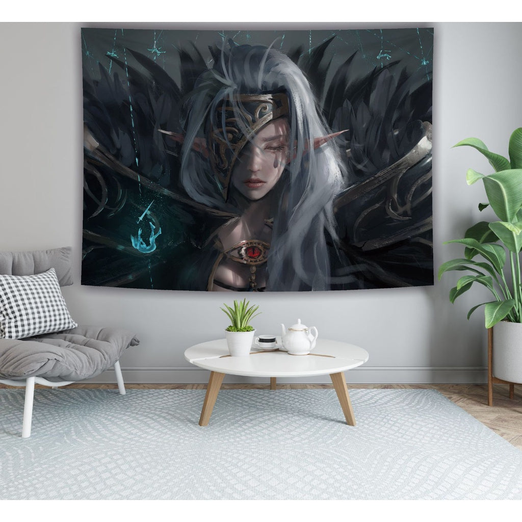 鬼刀 Ghost Knife Dormitory Background Cloth ins Hanging Cloth Renting House Bedroom Renovation Wall Cloth Network Red Live Personalized Trend Tapestry