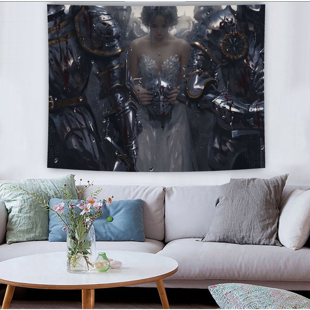 鬼刀 Ghost Knife Dormitory Background Cloth ins Hanging Cloth Renting House Bedroom Renovation Wall Cloth Network Red Live Personalized Trend Tapestry