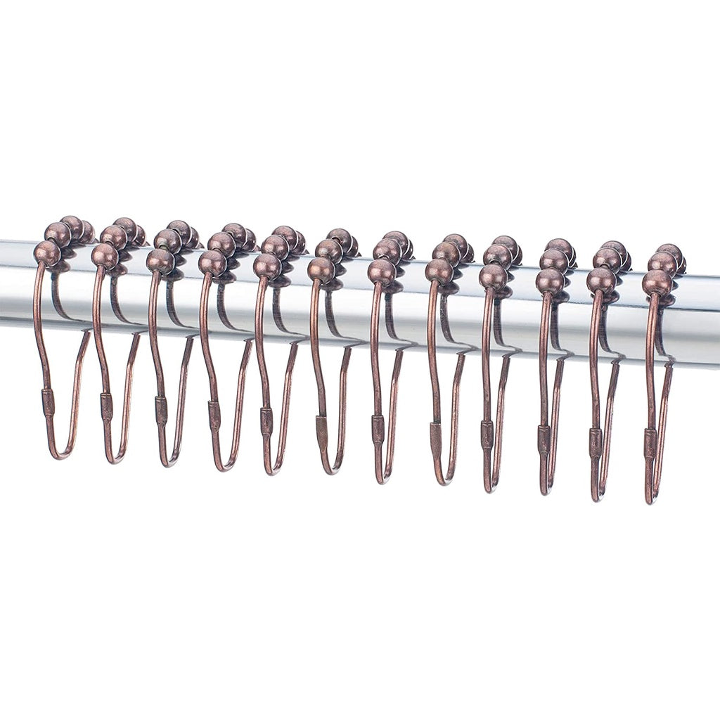 Shower Curtain Hooks, Decorative Shower Curtain Hooks Rust Proof Stainless Steel Shower Curtain Hooks, Shower Hooks for Shower Curtain Bathroom Shower Rods Set of 12