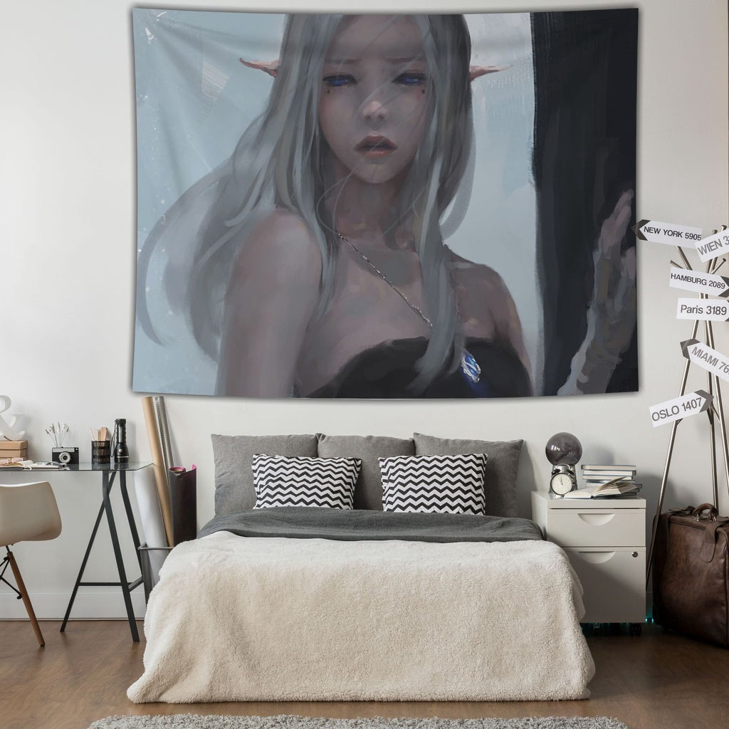 鬼刀 Ghost Knife Dormitory Background Cloth ins Hanging Cloth Renting House Bedroom Renovation Wall Cloth Network Red Live Personalized Trend Tapestry