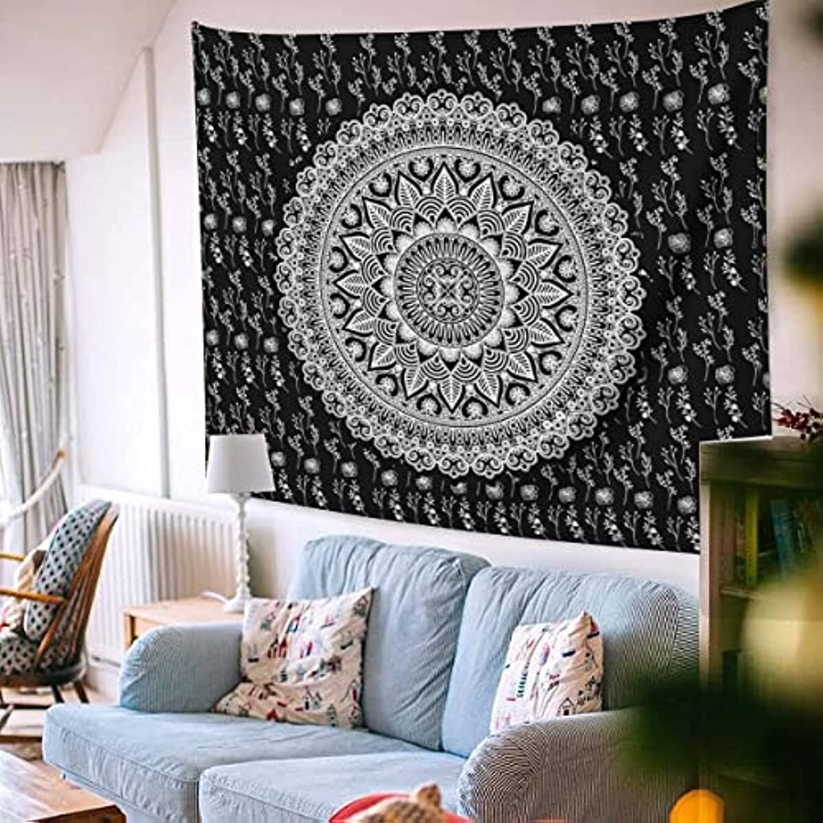 Sinsoledad Mandala Wall Tapestry - Psychedelic Hippie Tapestry Boho Tapestry Wall Hanging as Wall Art for Bedroom, Living Room, Dorm (59"x51")