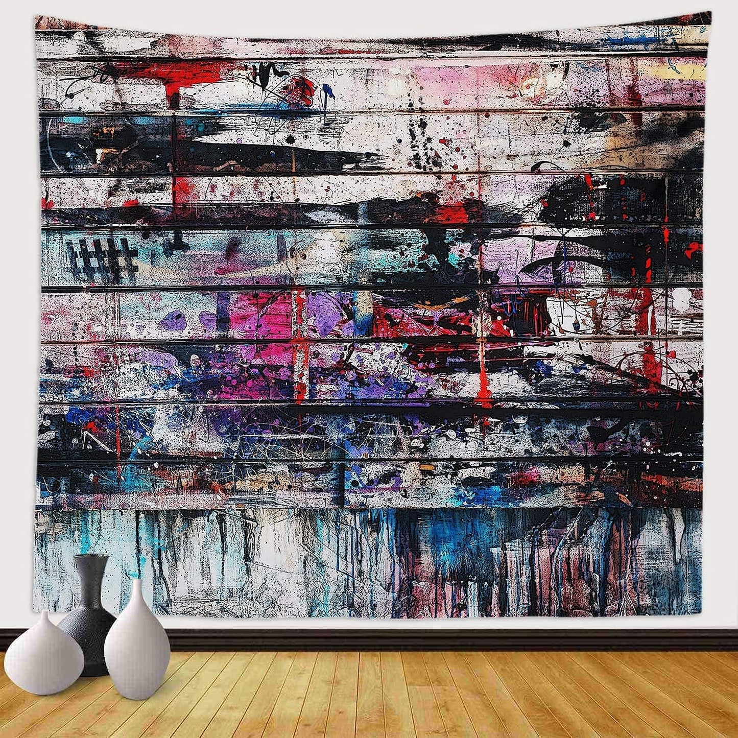 Sinsoledad Abstract Tapestry Wall Art, Large Trippy Graffiti Wall Hanging, Psychedelic Tapestry Home Decor, Cool Hippie Tapestry for bedroom aesthetic