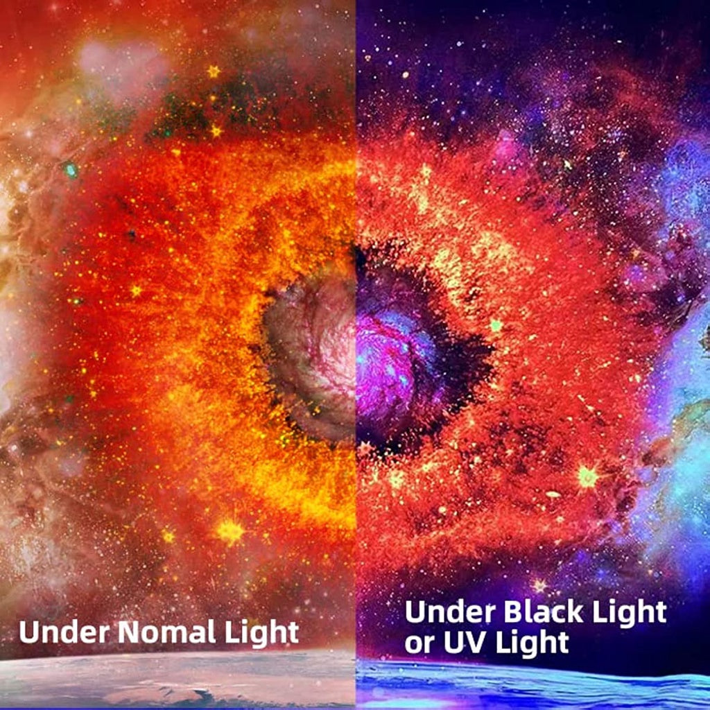 Teaspring Space Blacklight Tapestry Eye of Galaxy Star UV Reactive Wall Tapestries Trippy Universe Nebula Black Light Poster Home Wall Decoration for Bedroom Aesthetic