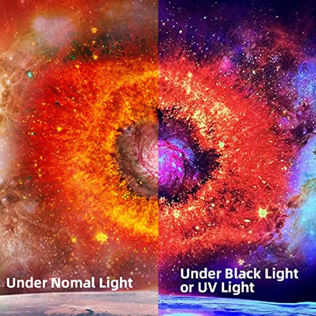 Teaspring Space Blacklight Tapestry Eye of Galaxy Star UV Reactive Wall Tapestries Trippy Universe Nebula Black Light Poster Home Wall Decoration for Bedroom Aesthetic