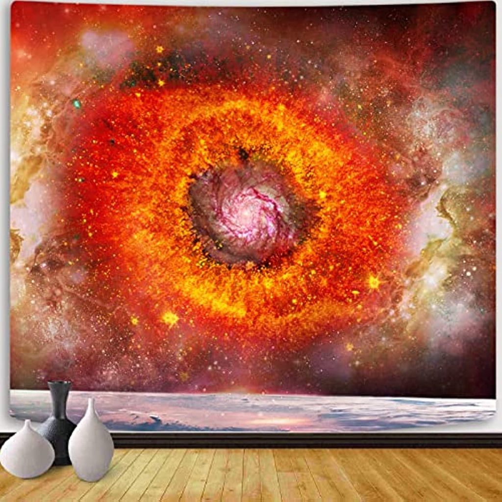 Teaspring Space Blacklight Tapestry Eye of Galaxy Star UV Reactive Wall Tapestries Trippy Universe Nebula Black Light Poster Home Wall Decoration for Bedroom Aesthetic