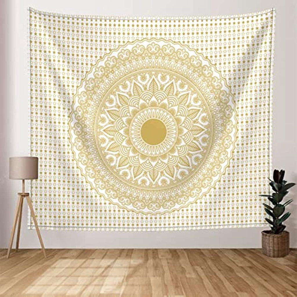 White and discount gold mandala tapestry