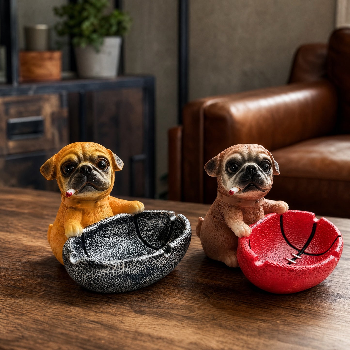 Cute Pug Dog Resin Ashtray Ornament