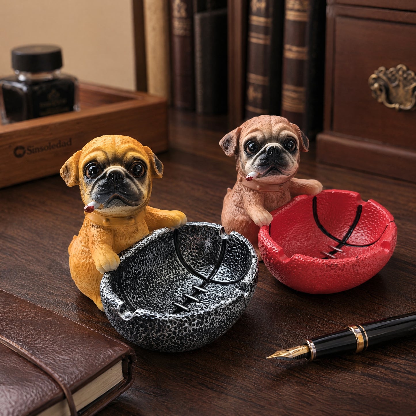 Cute Pug Dog Resin Ashtray Ornament