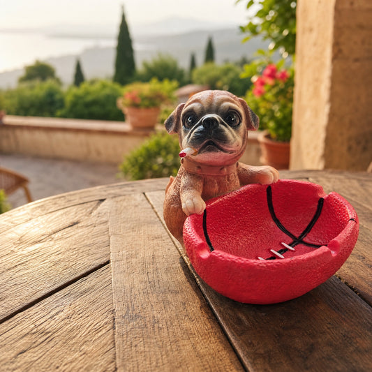 Cute Pug Dog Resin Ashtray Ornament