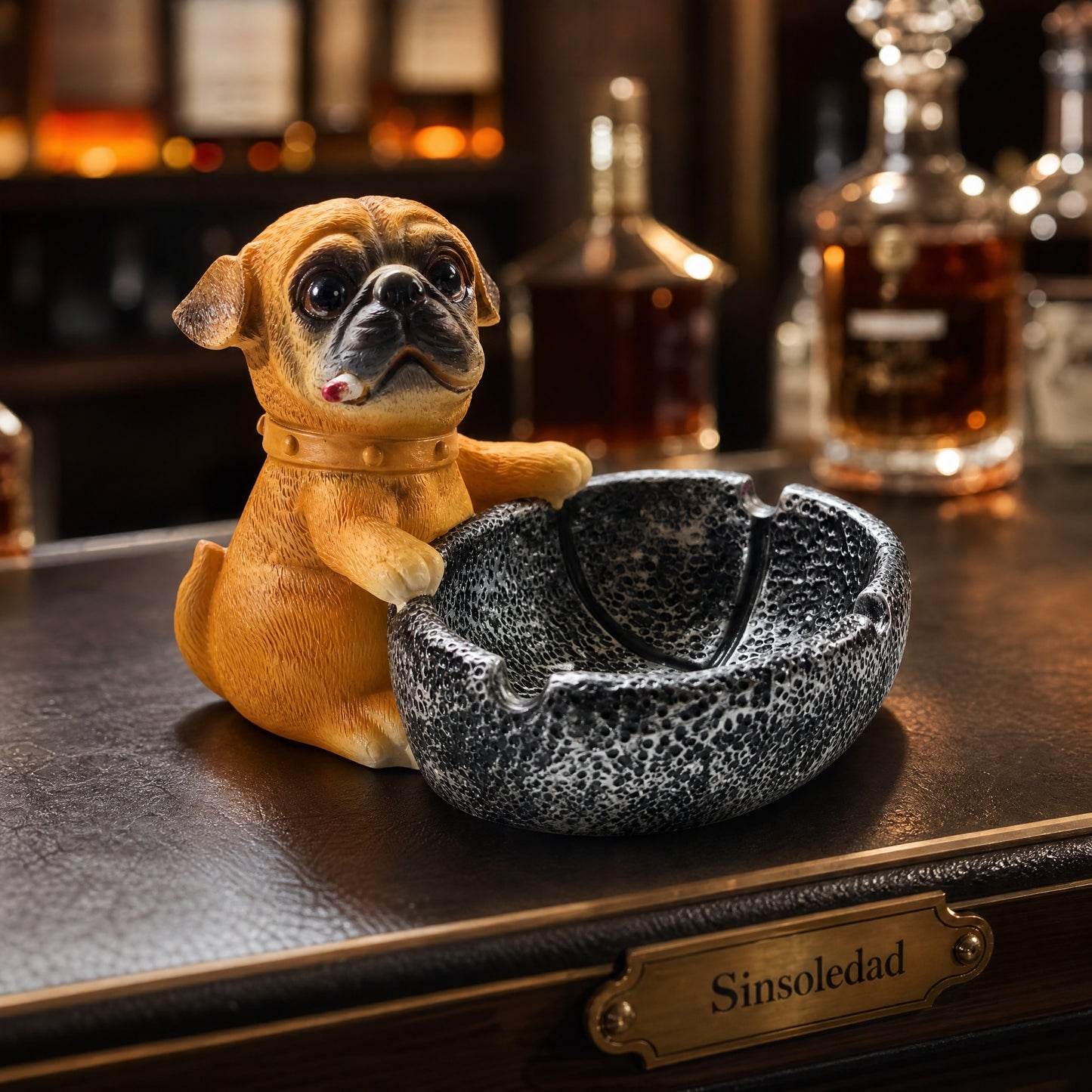 Cute Pug Dog Resin Ashtray Ornament