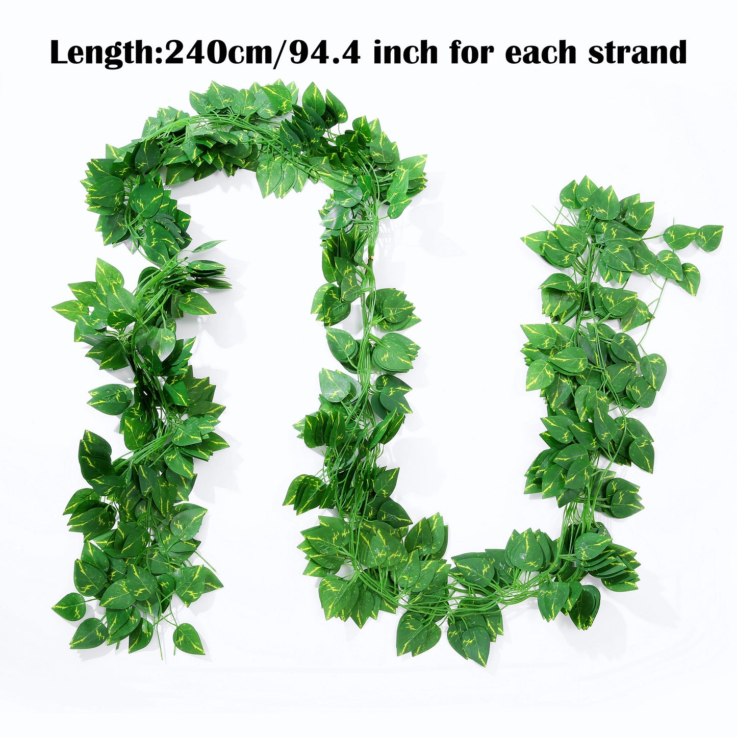 360 Feet 48 Pack Fake Greenery Hanging Garland, Ivy Leaf Plants, Vine Leaves, Fake Flowers Foliage for Bedroom Garden Wall Decor