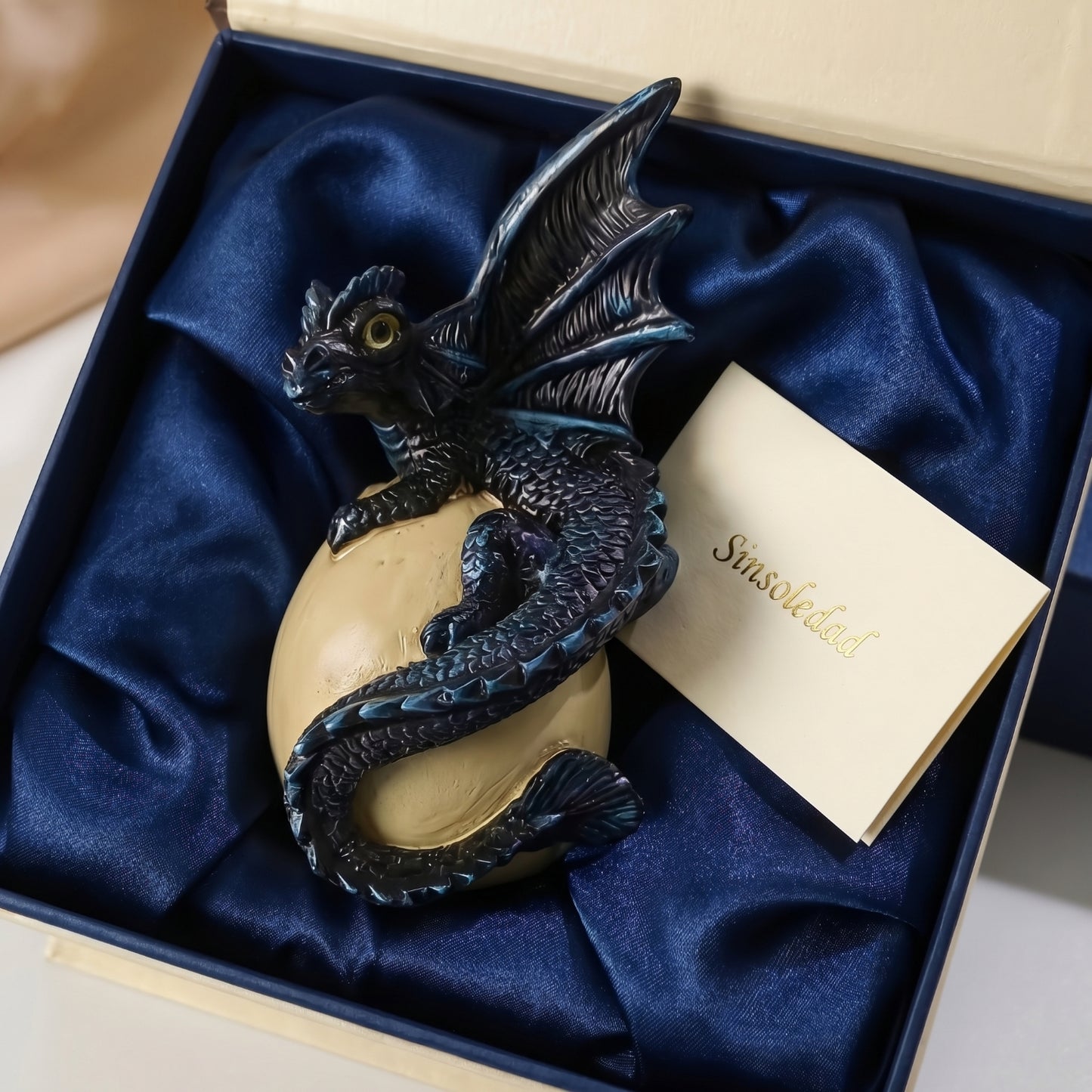 Cute Hatching Baby Dragon on Egg Resin Figurine, Fantasy Dragon Statue for Home Decor, Collectible Ornament Gift for Dragon Lovers