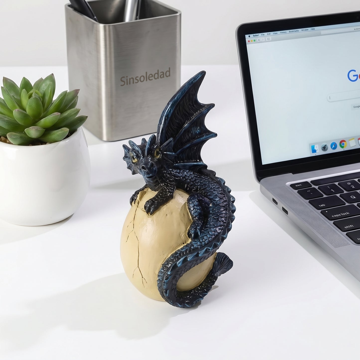 Cute Hatching Baby Dragon on Egg Resin Figurine, Fantasy Dragon Statue for Home Decor, Collectible Ornament Gift for Dragon Lovers