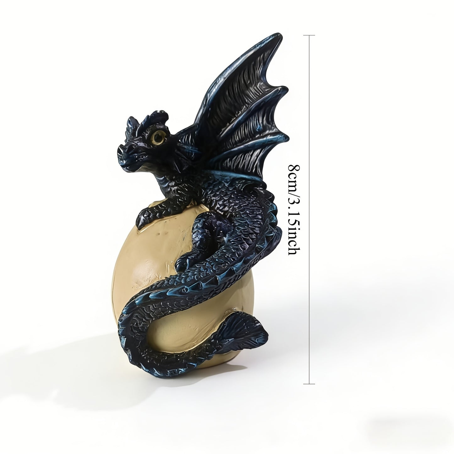 Cute Hatching Baby Dragon on Egg Resin Figurine, Fantasy Dragon Statue for Home Decor, Collectible Ornament Gift for Dragon Lovers