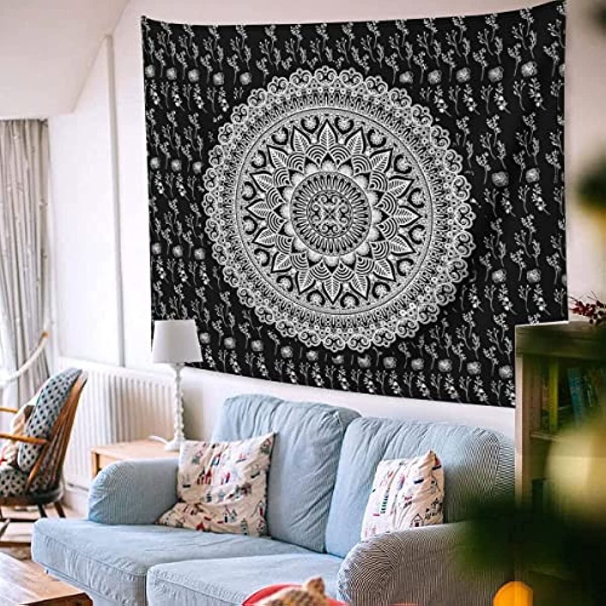 Gray best sale mandala tapestry