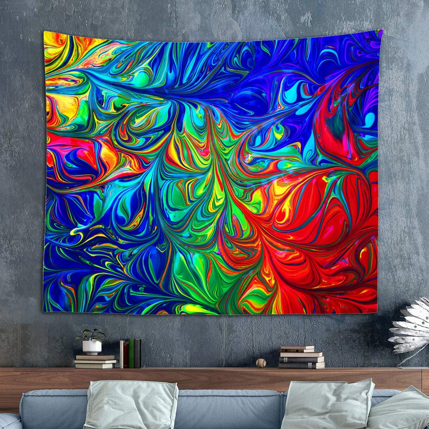 Sinsoledad Abstract Tapestry Wall Art, Large Trippy Graffiti Wall Hanging, Psychedelic Tapestry Home Decor, Cool Hippie Tapestry for bedroom aesthetic