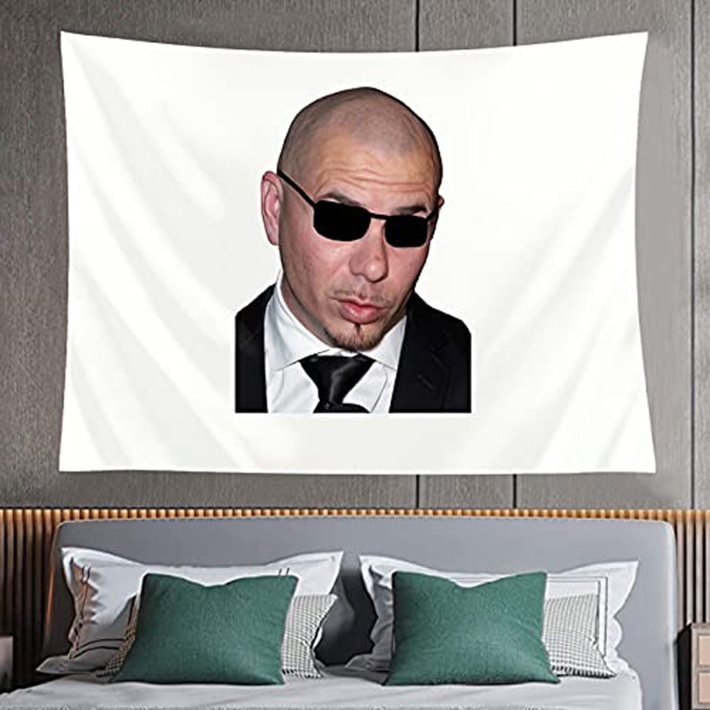 Mr Worldwide Tapestry, Pitbull Tapestry Mr. Worldwide, Been There, Done That Tapestry Wall Hanging Pop Art Home Decorations for Living Room Bedroom Dorm Decor