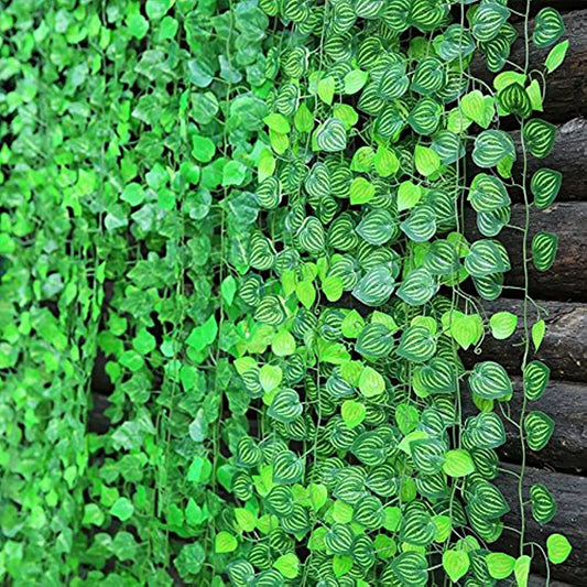 24 Strands Fake Foliage Garland Leaves Decoration Artificial Greenery Ivy Vine Plants for Home Decor Indoor Outdoors